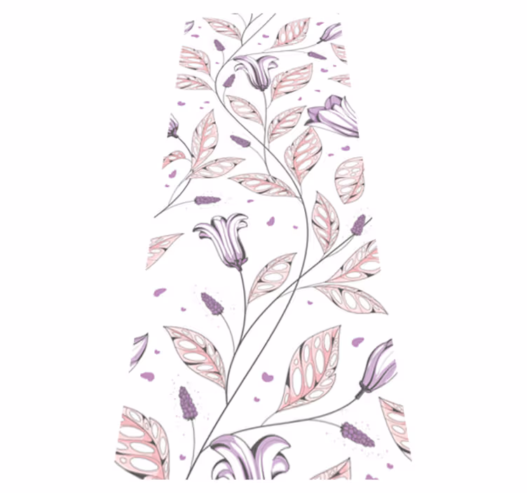 Tapis vinyle chambre motif tulipes violettes élégantes - TenStickers