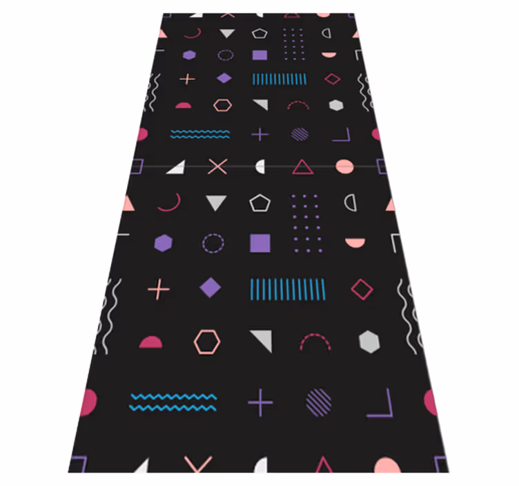Tapis vinyle chambre formes rétro multicolores - TenStickers