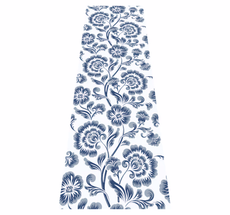Tapis vinyle chambre fleurs bleues style grandmillénaire - TenStickers