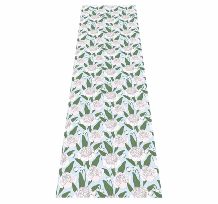 Tapis vinyle chambre motifs fleurs blanches grandmillenial - TenStickers