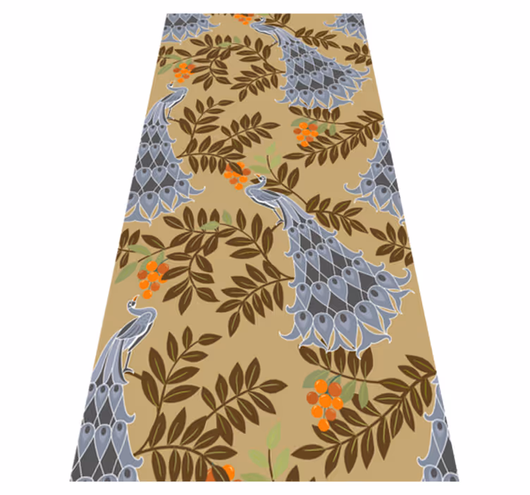 Tapis vinyle chambre design paon gris africain - TenStickers