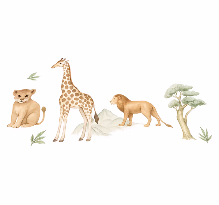Tapis vinyle chambre savane apaisante - TenStickers