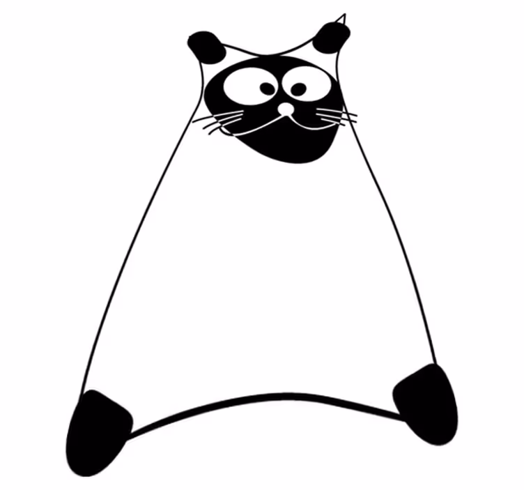 Tapis vinyle chambre chat en traits blancs - TenStickers