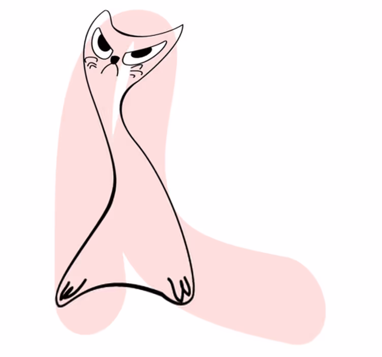 Tapis vinyle chambre chat rose dessiné - TenStickers