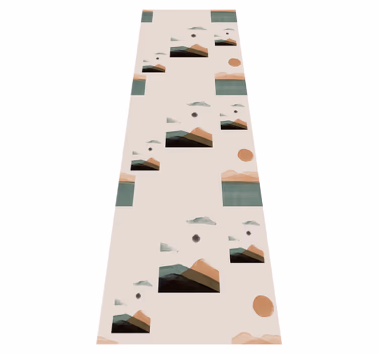Tapis vinyle bureau montagnes abstraites - TenStickers