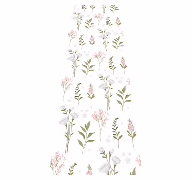 Tapis vinyle chambre motif de fleurs sauvages minimaliste - TenStickers