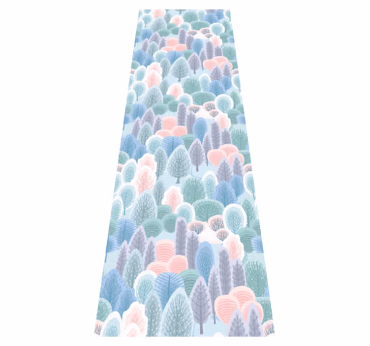 Tapis vinyle chambre motif forêt d'hiver pastel - TenStickers
