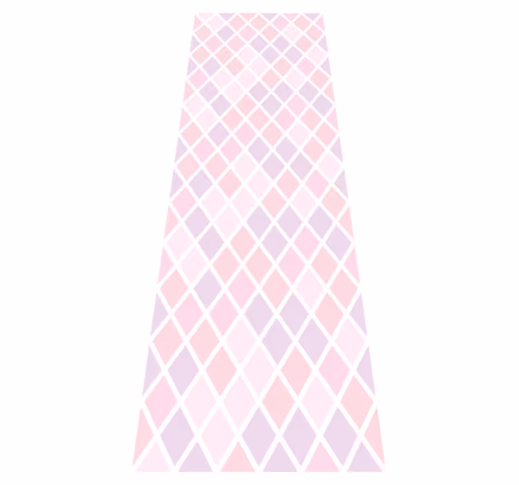 Tapis vinyle chambre design losanges roses et blancs - TenStickers