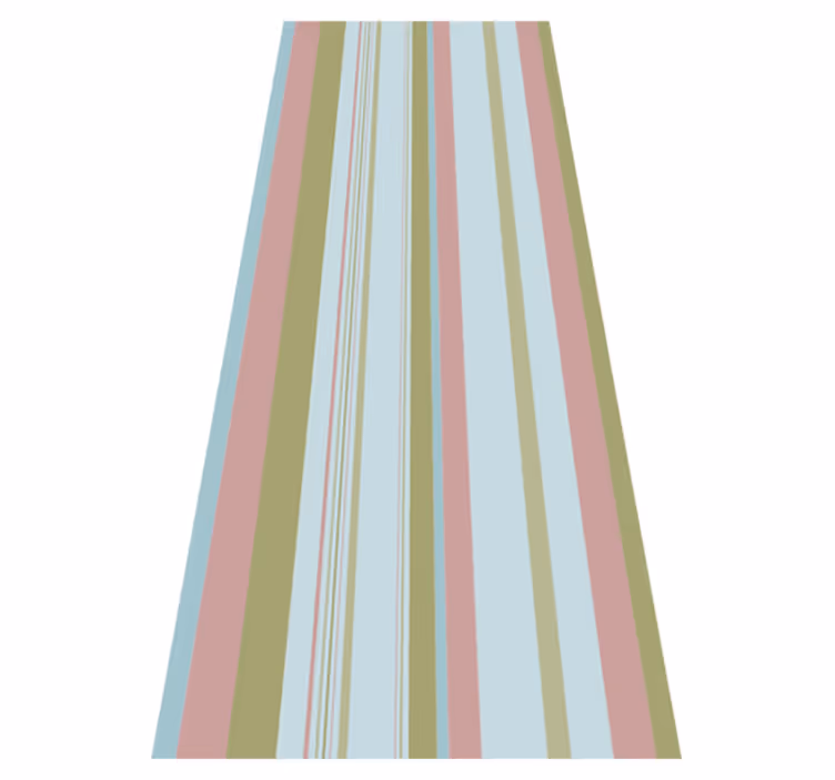 Tapis vinyle chambre rayures bleues et vertes années 80 - TenStickers