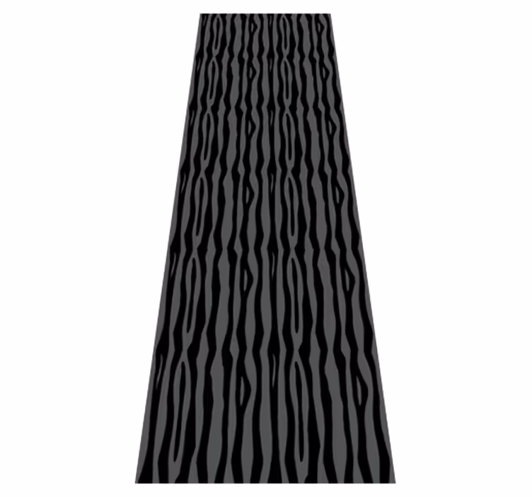Tapis vinyle chambre rayures ondulées noires et grises - TenStickers