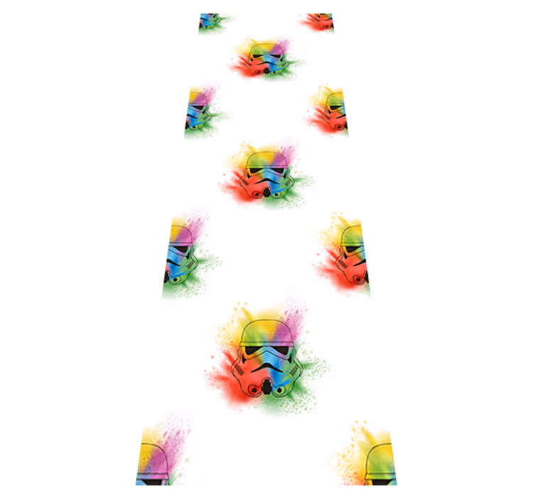 Tapis vinyle chambre motif têtes de trooper blanc - TenStickers