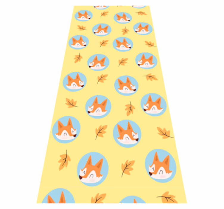 Tapis vinyle chambre renards cerclés style nordique - TenStickers