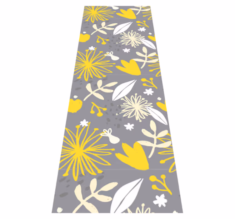 Tapis vinyle chambre fleurs vintage pantone - TenStickers