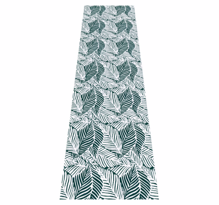 Tapis vinyle chambre feuilles d'arbre vertes et blanches - TenStickers