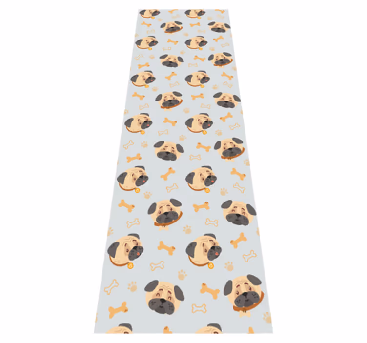 Tapis vinyle chambre motifs chiots bulldog anglais - TenStickers