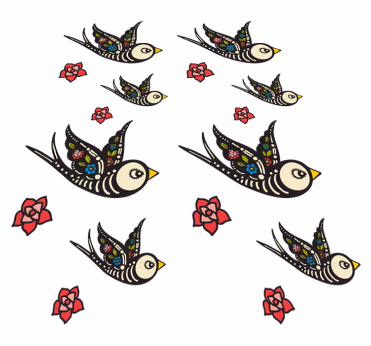 Tapis vinyle chambre oiseaux mexicains - TenStickers