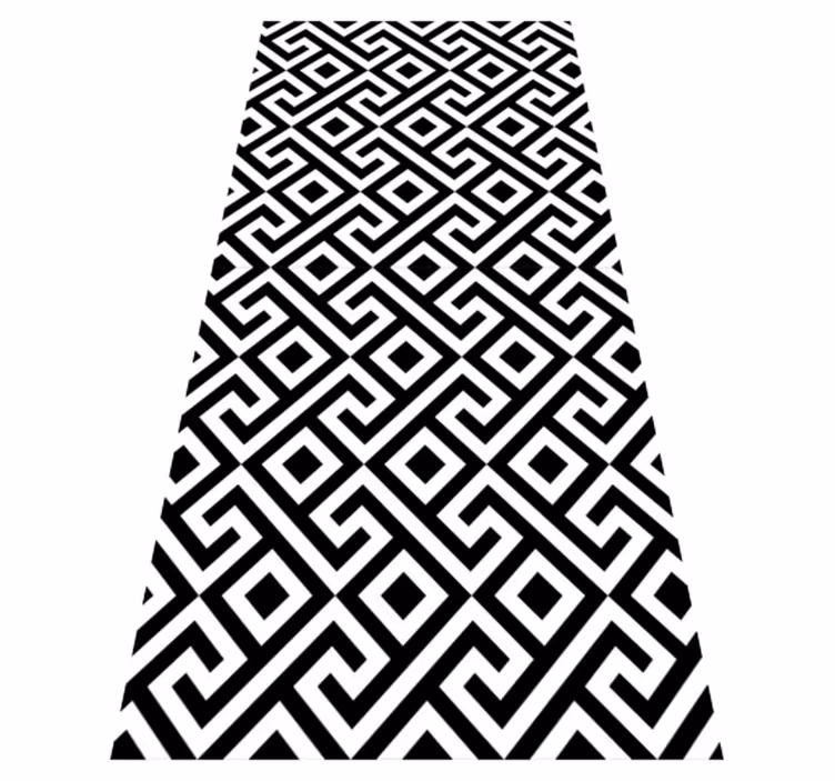 Tapis vinyle nordique motif géométrique noir et blanc - TenStickers
