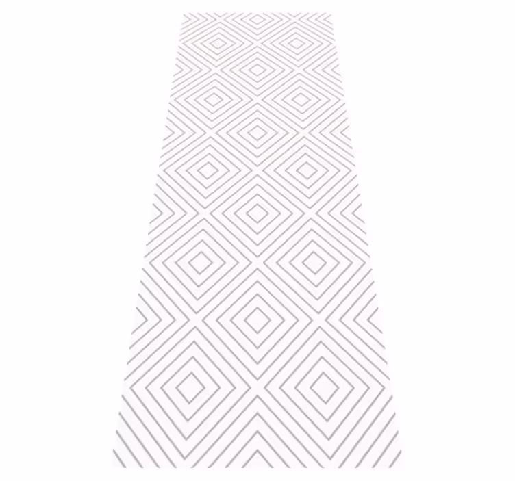 Tapis vinyle nordique motif carrés gris sur blanc - TenStickers