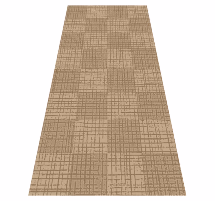Tapis vinyle nordique motif carré caramel scandinave - TenStickers