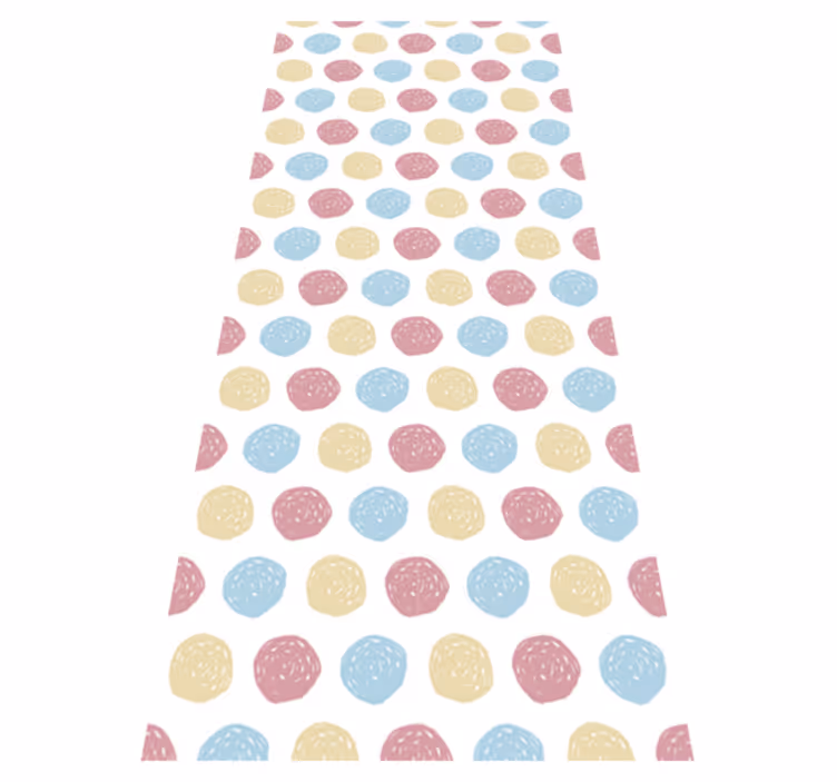 Tapis vinyle nordique à pois colorés pastel - TenStickers