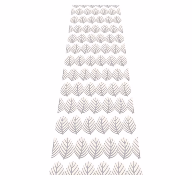 Tapis vinyle nordique motif feuilles grises - TenStickers