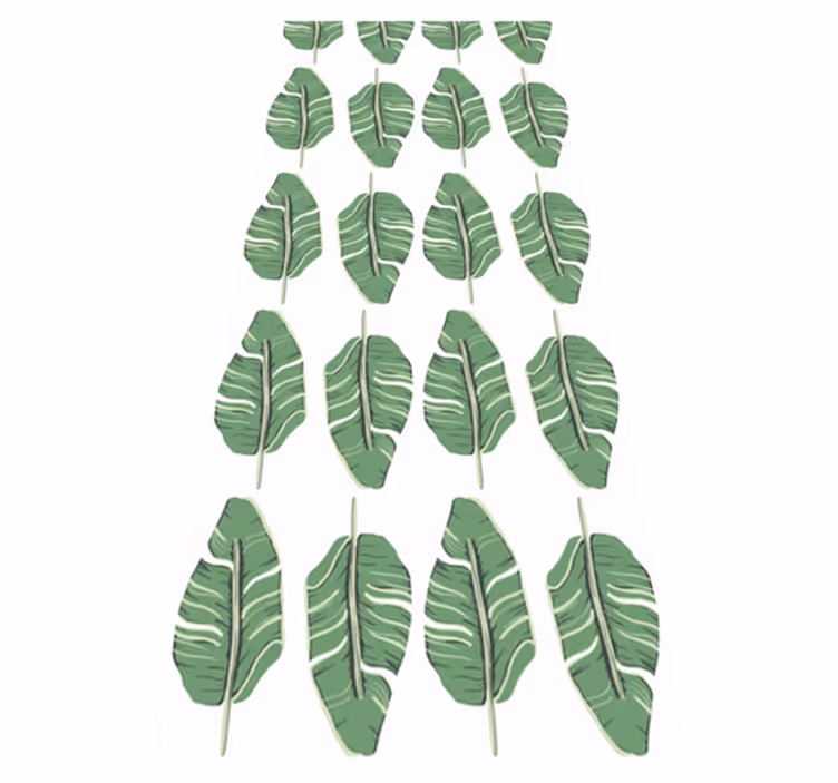 Tapis vinyle nordique motif feuilles vertes - TenStickers
