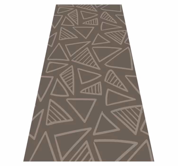 Tapis vinyle nordique motif rayé triangle marron - TenStickers