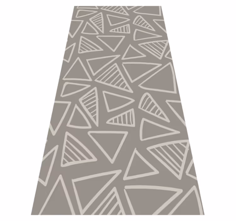 Tapis vinyle nordique motif rayé gris triangle - TenStickers