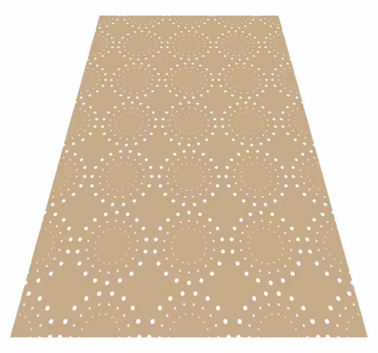Tapis vinyle nordique fond beige clair à cercles blancs - TenStickers