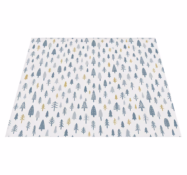 Tapis vinyle nordique scène de forêt hivernale - TenStickers