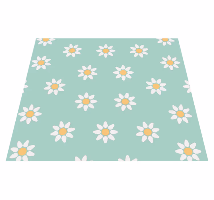 Tapis vinyle nature motif marguerites enfants - TenStickers