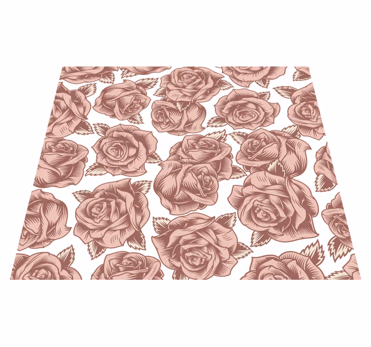 Tapis vinyle nature roses rétro - TenStickers