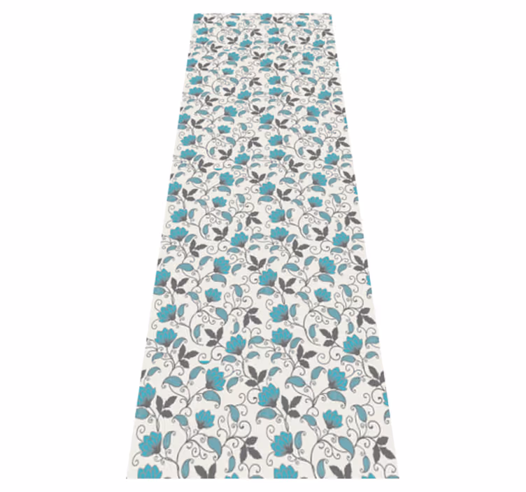 Tapis vinyle nature fleur de lotus teal - TenStickers