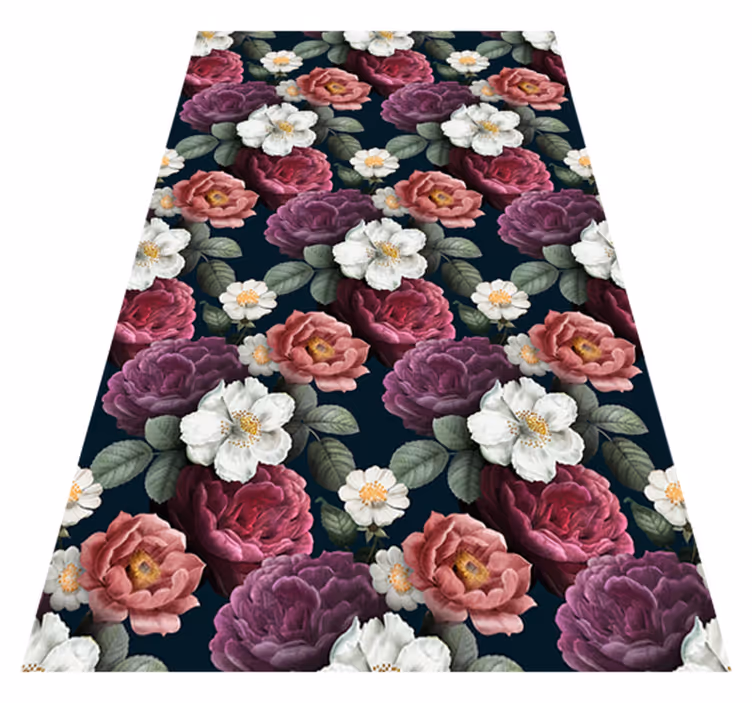 Tapis vinyle nature motif pétales de fleurs blanches - TenStickers