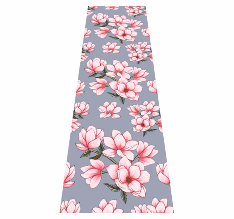 Tapis vinyle nature trois magnifiques fleurs de magnolia - TenStickers