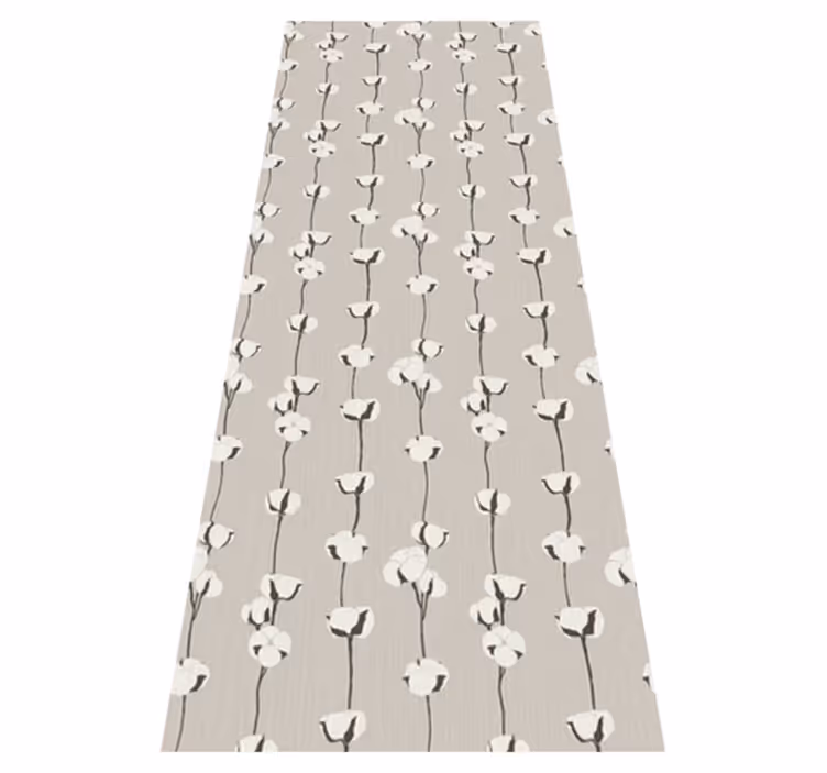 Tapis vinyle nature fleurs de coton artistiques nostalgie - TenStickers