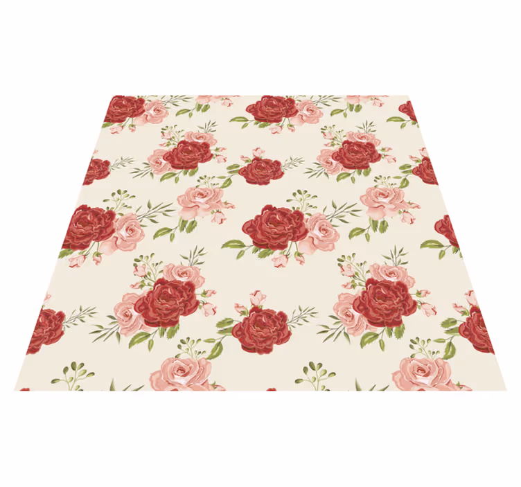 Tapis vinyle nature roses gracieuses - TenStickers