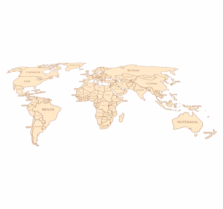 Tapis vinyle carte du monde nombres - TenStickers