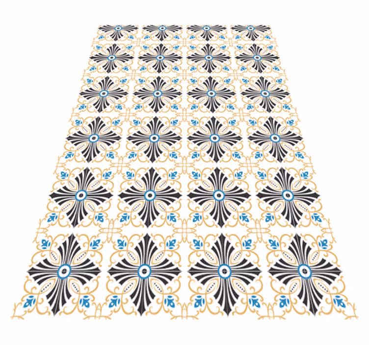Tapis vinyle vintage design en spirale croisée - TenStickers