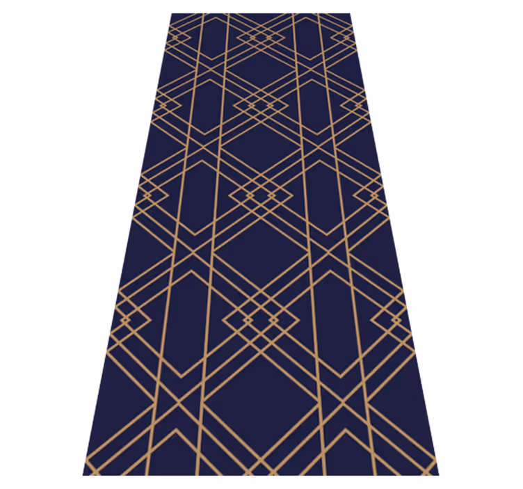 Tapis vinyle vintage motif carrés entrelacés dorés - TenStickers