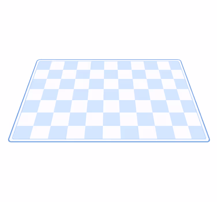 Tapis vinyle bleu damier estival - TenStickers