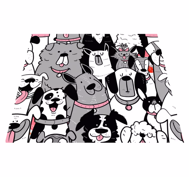 Tapis vinyle animal pour enfants avec contours de chien - TenStickers