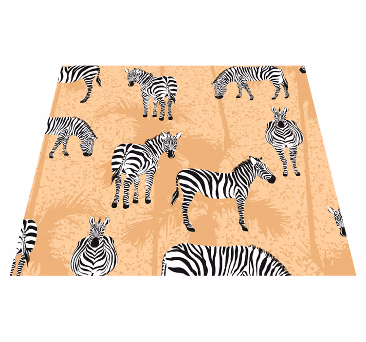 Tapis vinyle animal papier peint zèbre pour salle de bain - TenStickers