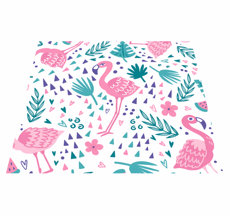 Tapis vinyle animal motif flamant rose - TenStickers