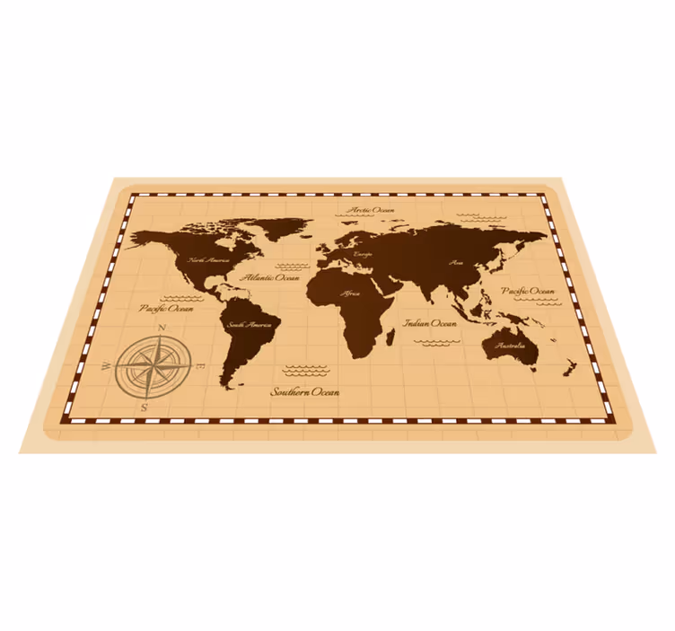 Tapis vinyle carte du monde atlas - TenStickers