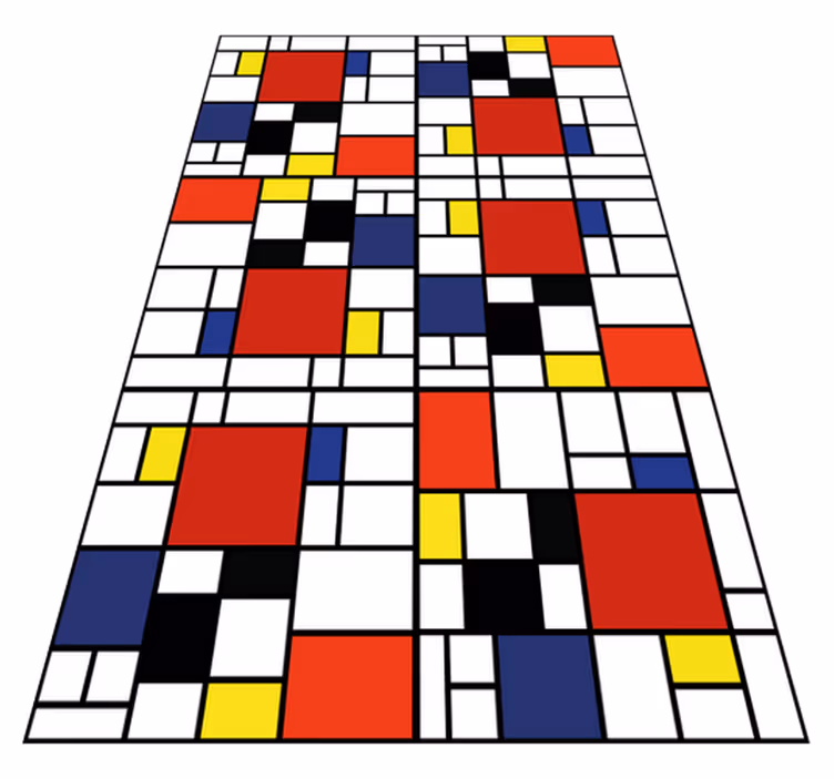 Tapis vinyle design moderne blocs de couleurs abstraites - TenStickers