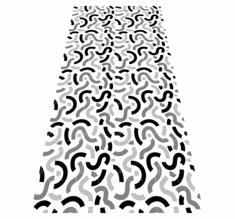 Tapis vinyle texture motifs noir et blanc - TenStickers