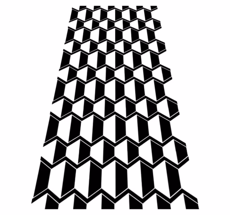Tapis vinyle texture hexagones noir et blanc cosmopolite - TenStickers