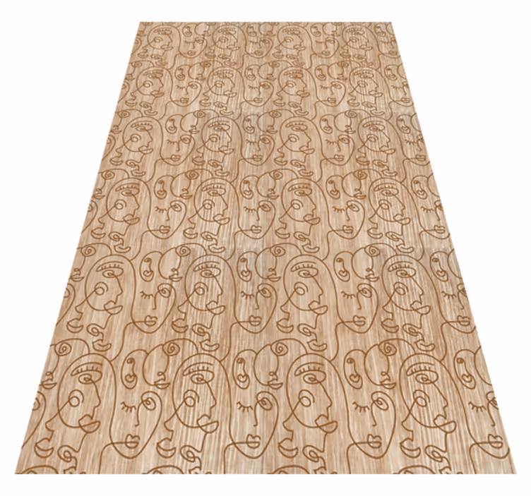 Tapis vinyle texture femmes dessinées beige abstrait - TenStickers