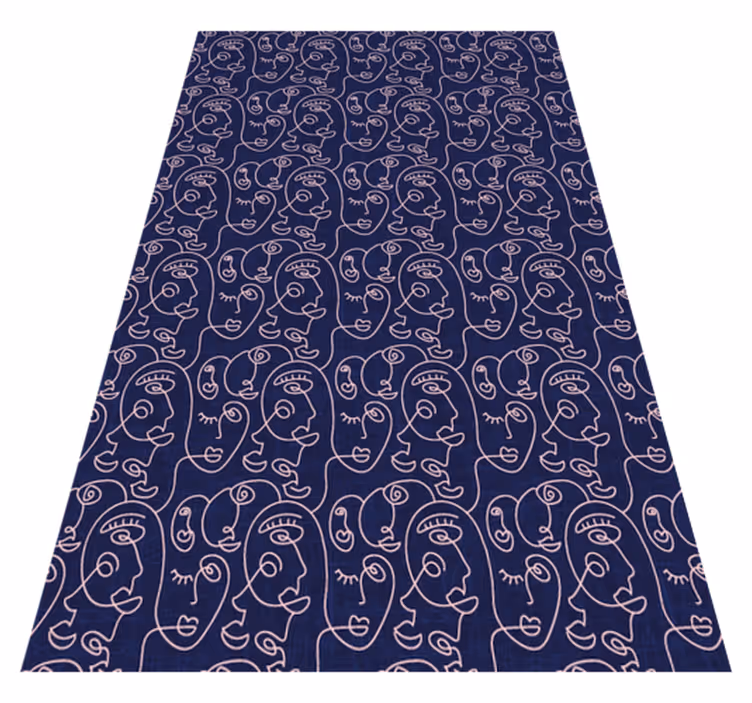 Tapis vinyle texture femmes dessinées bleu abstrait - TenStickers